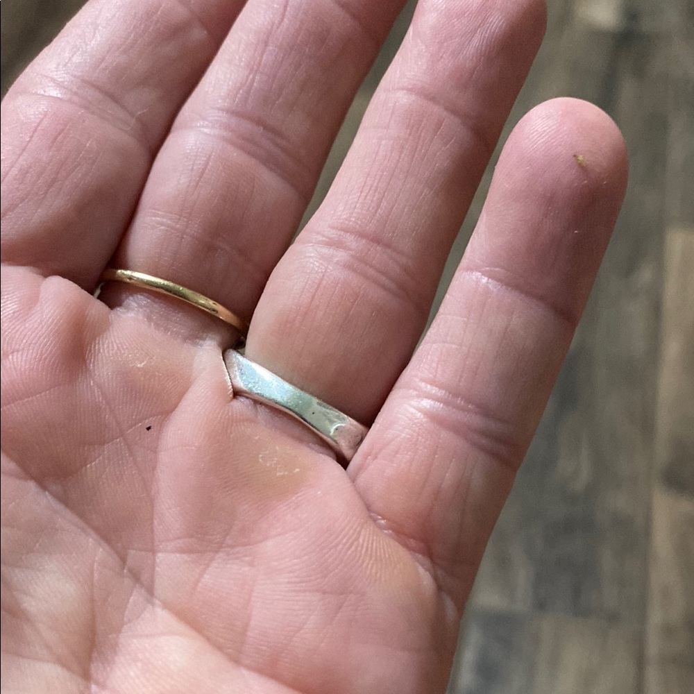 Silver Geometric Ring - image 2